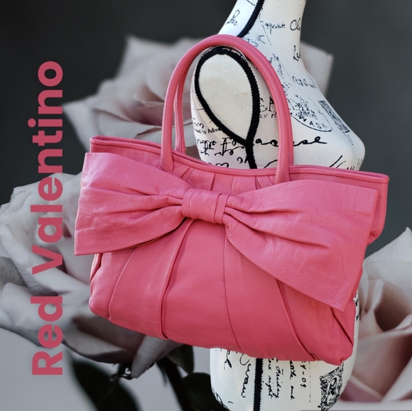 RED Valentino Handbags - RED VALENTINO Garavani Pink 🎀 Bow  Leather Handbag